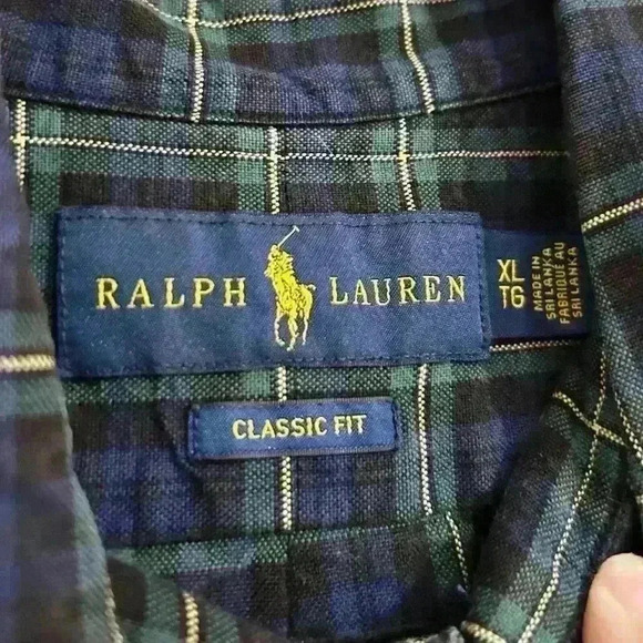 Ralph Lauren Gingham Poplin Button Down Size XL TG - Picture 6 of 9